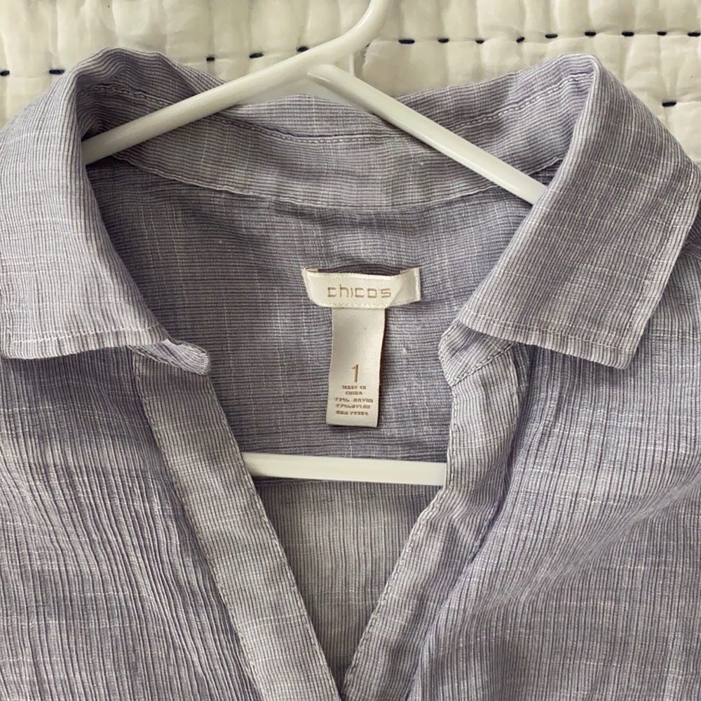 Semi sheer lavender Chico’s top size 1